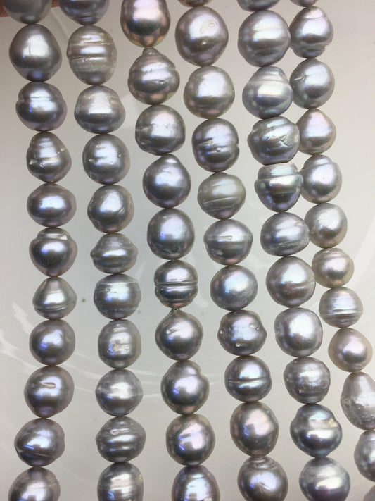 15.5'' AA 9-11mm gray drop Edison Freshwater Pearl,ED12-T10
