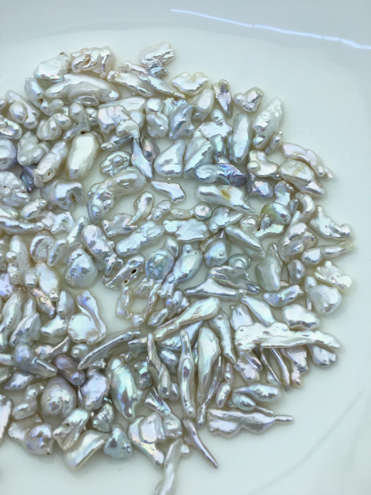 128grams AAA/AA+ 3-11mm Small white keshi pearls,loose pearl beads,no hole,ZS-127-1-3