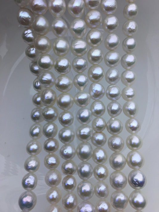 AA+ 8-10mm white baroque drop Edison Freshwater Pearl,ED10-2A-2-56