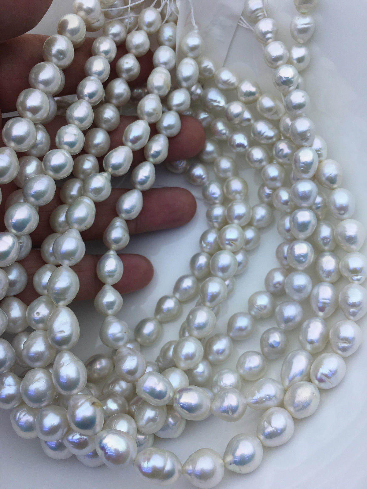 AA 9-11mm white drop Edison Freshwater Pearl,ED12-2A-5-67