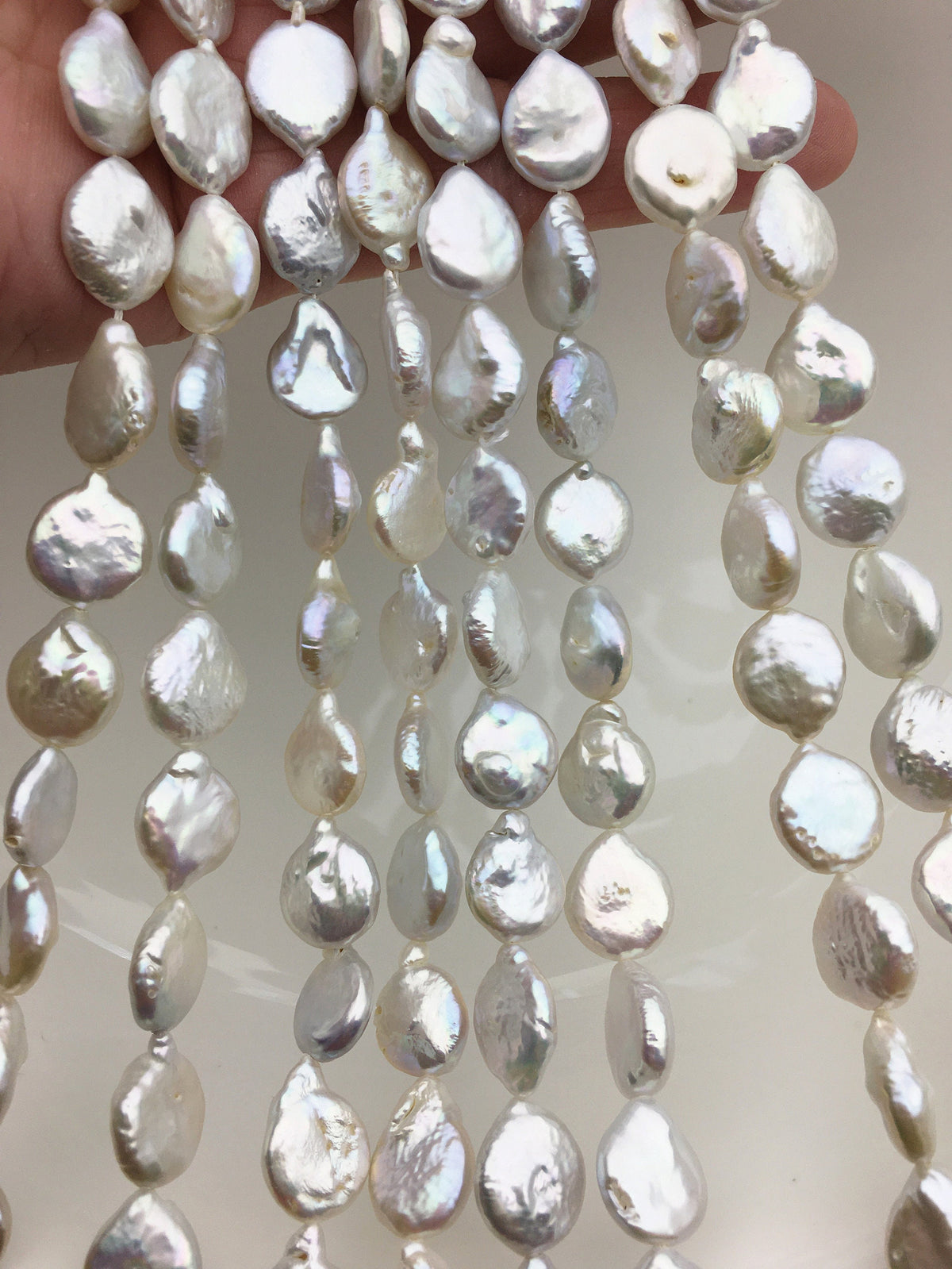 AA+ 11-13mm White Drop Coin freshwater pearls,diy bead,flat round pearl bead,COIN12-2A-2-11