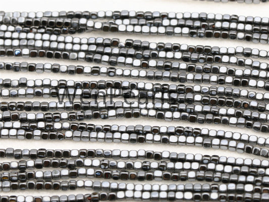 Hematite,2mmx2mm cube square Beads,AAA, 15.5 inches,G50-CU22-001