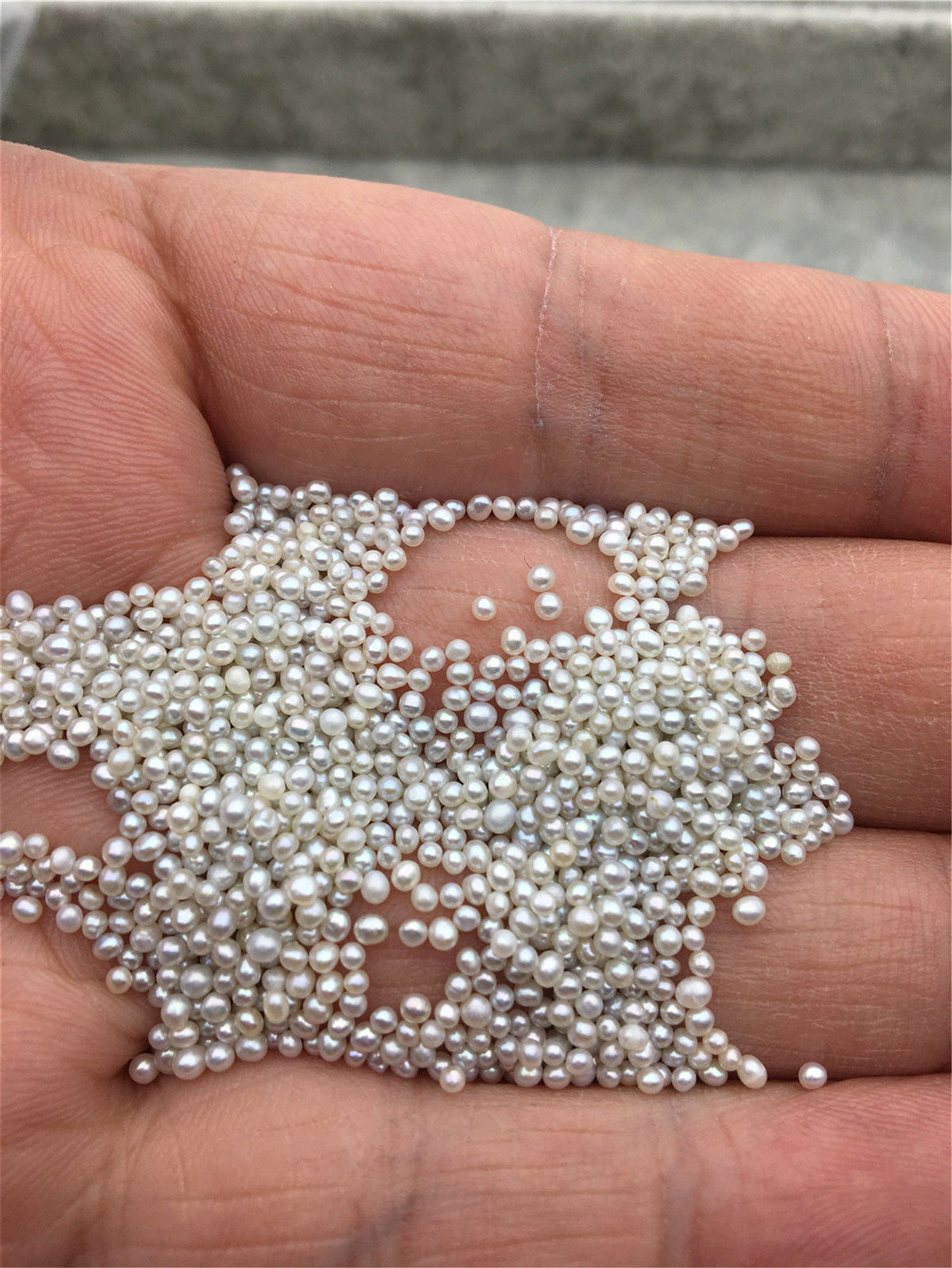 10pcs AAA 1.5-1.7mm natural gray near round freshwater seed pearls, 10pcs no hole, Cultured pearl, diy pearl beads, RP1-3A-15-3