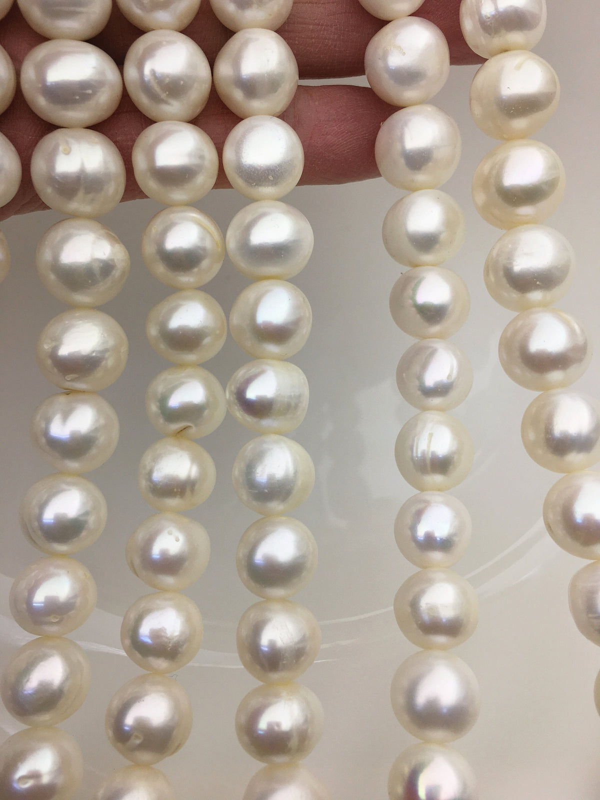 AA 11.5-13mm white near round freshwater pearls,white Pearl necklace, Natural Pearl Necklace,RP12-2A-2
