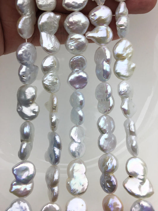 AA+ 12-14mm White Coin freshwater pearls,diy bead,flat round pearl bead,COIN12-2A-2-2