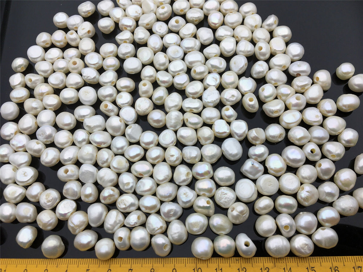 30pcs AA 9-10mm white nugget freshwater pearls,2.2mm large hole pearls,custom jewelry material,LM9-2A-11-1