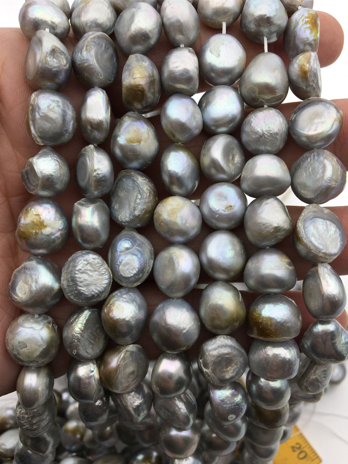 A 11-12.5mm gray bronze nugget freshwater pearls,Irregular Beads for Pearl Necklace Bracelet Earrings,LM13-T4