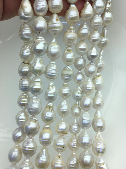 15.5'' AA 10-12mm white flame ball pearl,FL15-2A-5-78