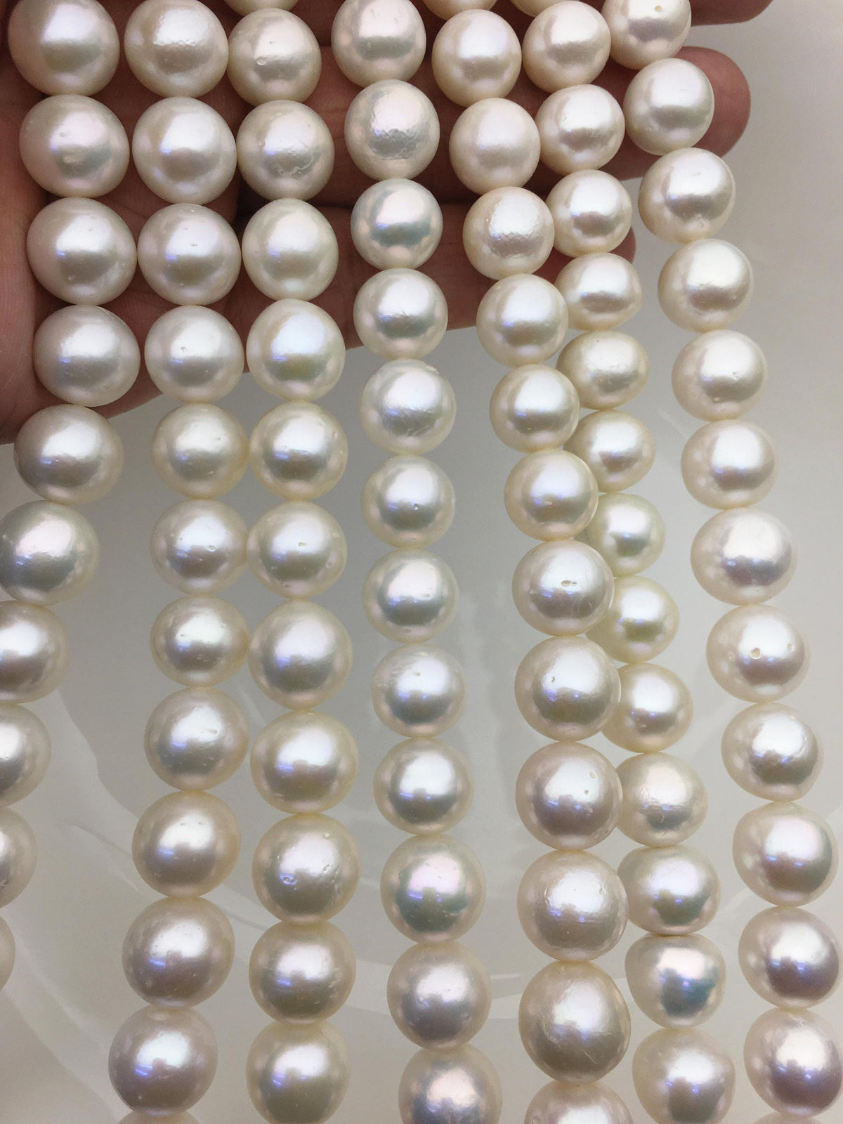 AA+ 11-13mm white round freshwater pearls, loose pearl beads, round pearl string, pearl necklace DIY jewelry material, RP11-2A-4