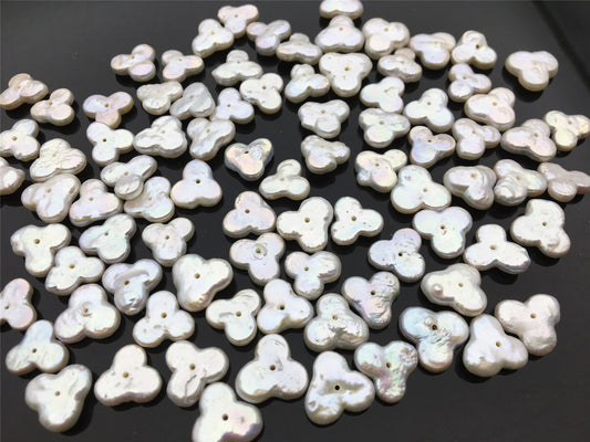 5pcs AA 11-13mm Triangle Flower White Pearl, Freshwater pearl Butterfly, for your design, Cultured Pearls Maggie Designs, ZS-17-10