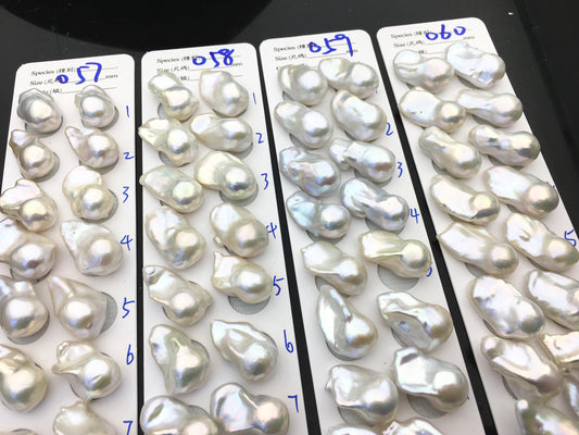 1 pair AAA 14-17x19-28mm White Flameball Pearl Pairs, 0.9mm top half hole, Baroque Cultured Freshwater Pearl, flameball pearls, FL15-3A-8-40