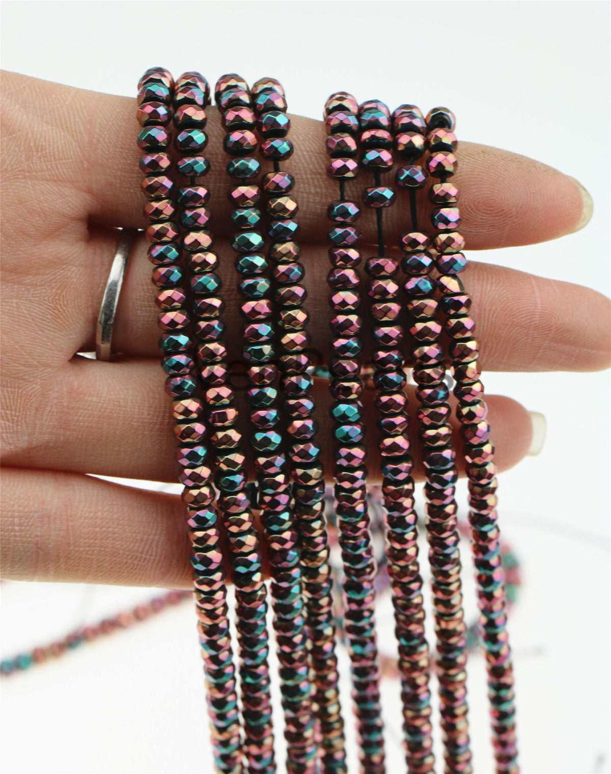 Hematite rainbow ,3x4mm Rondelle Beads,AAA, 135pcs,15.5 inches,G50-B34-001