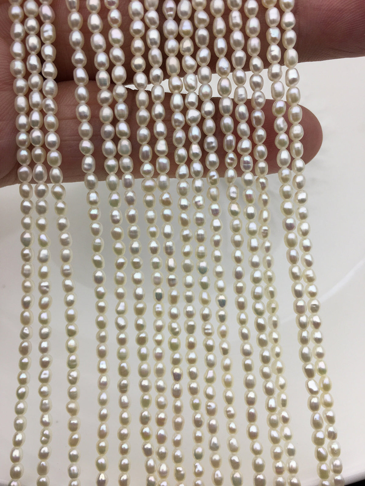 AAA 2.5-2.7x3.6-4.9mm white rice pearls, oval loose pearl beads, diy pearl, genuine pearl, Cultured pearl, diy pearl beads, LR2-3A-23