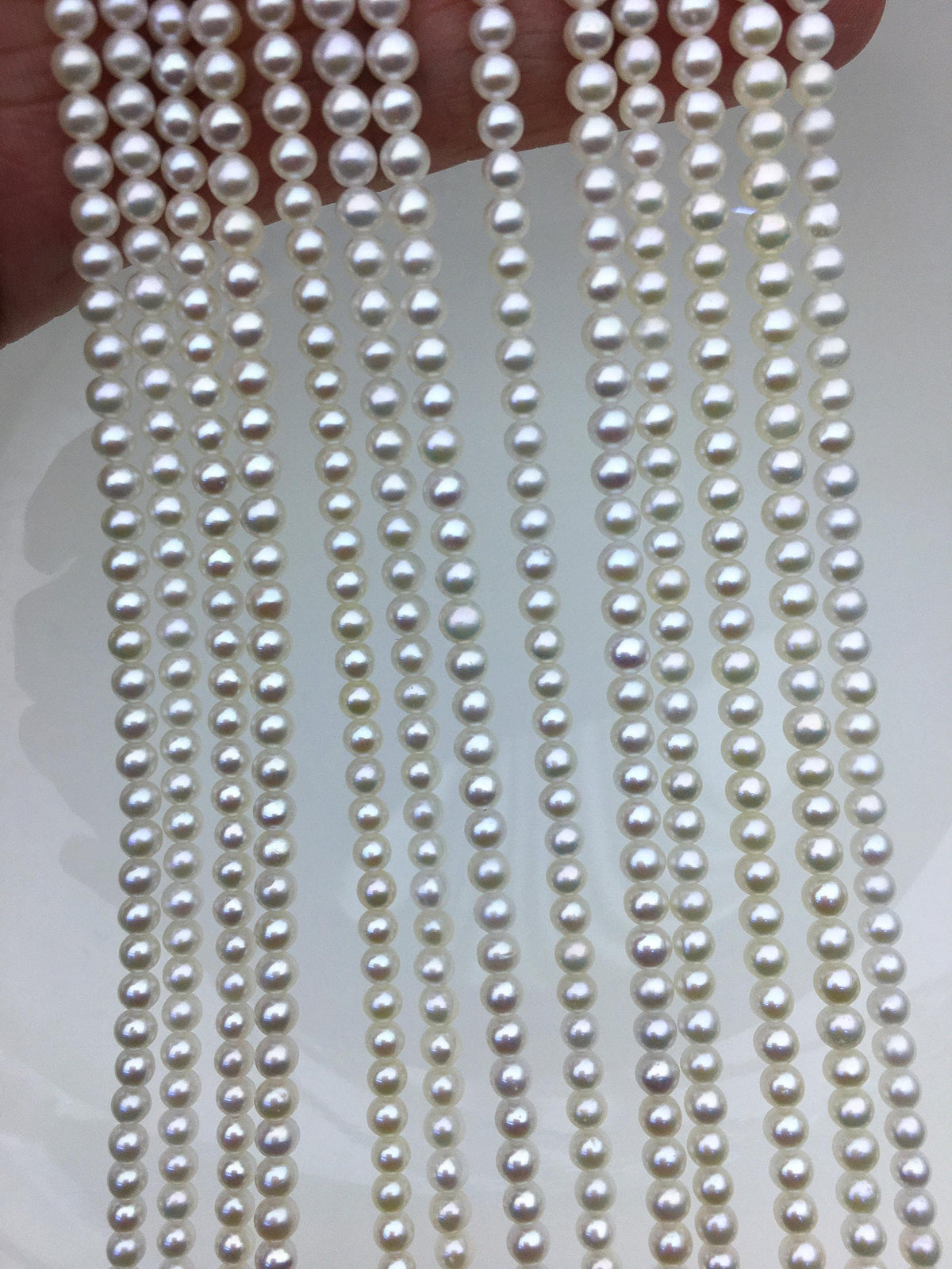 AAA 3.5-4mm white round freshwater pearls, seed pearl, white pearl, full strand, round pearl strands, pearl wholesale, RP3-3AY-GJ-2
