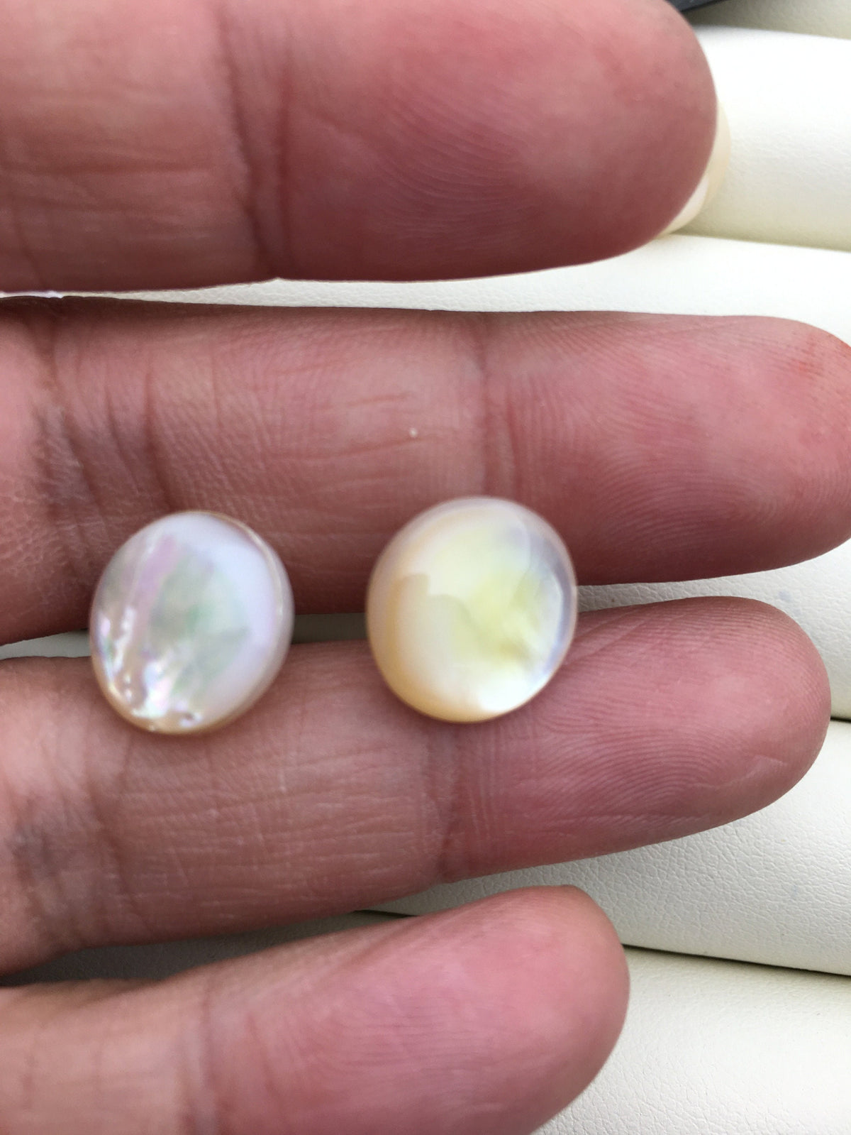 1 pair 12/13/14/15mm Mabe Pearl Pair, Half Ball Button Round Shape, salt sea pearl, made in japan, MB15-2A-1