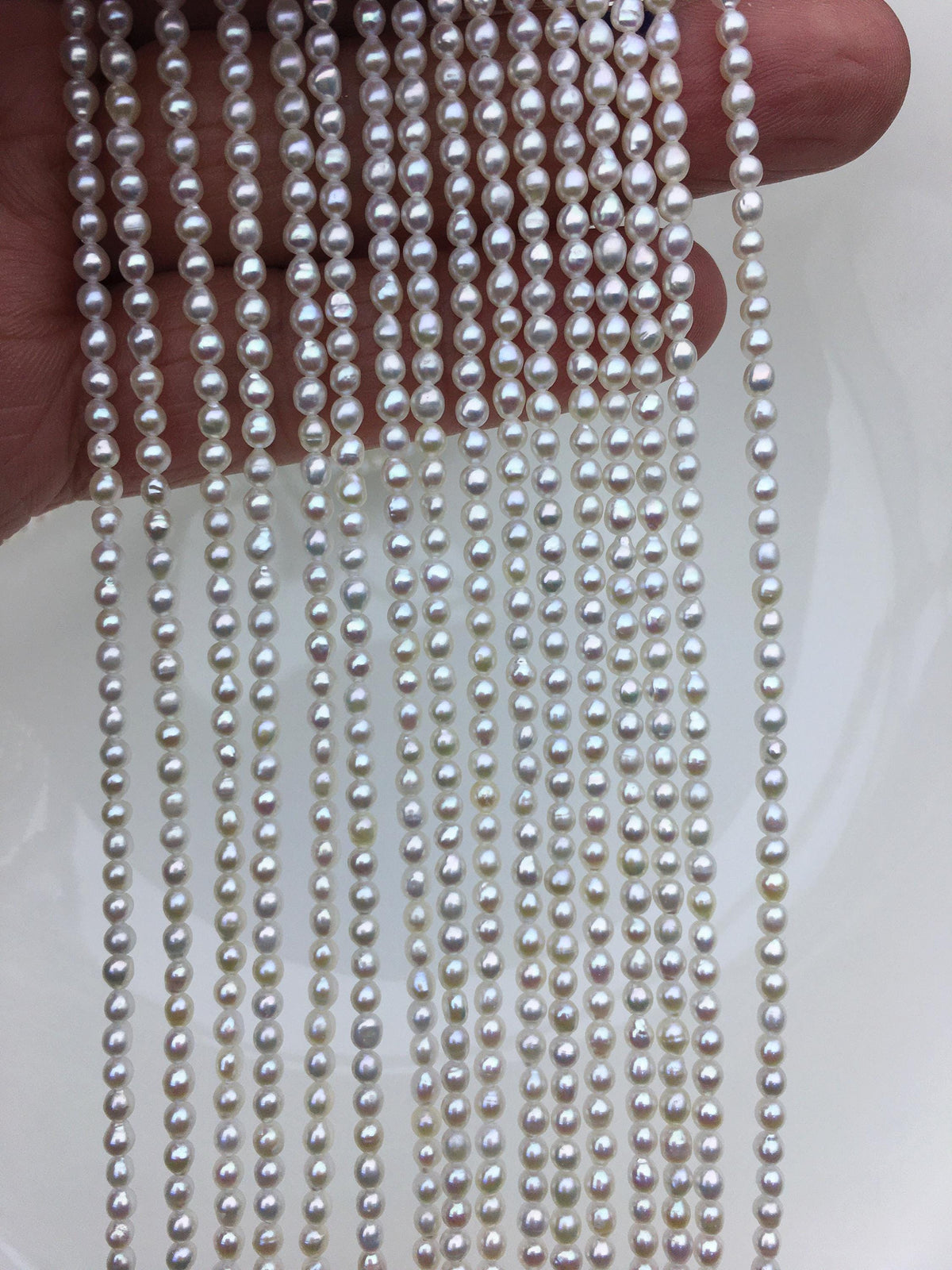 high luster!AAA 2.5-3x3-4mm white oval rice pearls, oval loose pearl beads, diy pearl, genuine pearl, Cultured pearl, diy pearl beads, LR2-3A-24