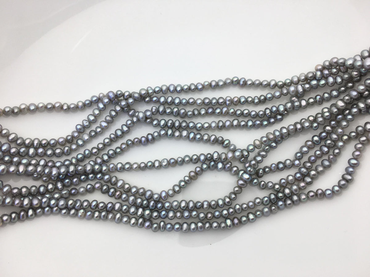 AAA- 3-3.5mm gray potato pearls,gray seed pearl,small size pearls bead ,for pearl necklace,CR3-2A-25