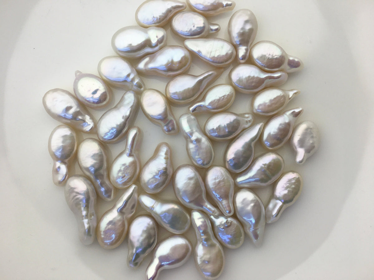 19pcs AAA 8-11mm White ellipse Freshwater Pearl,no hole,ZS-T67