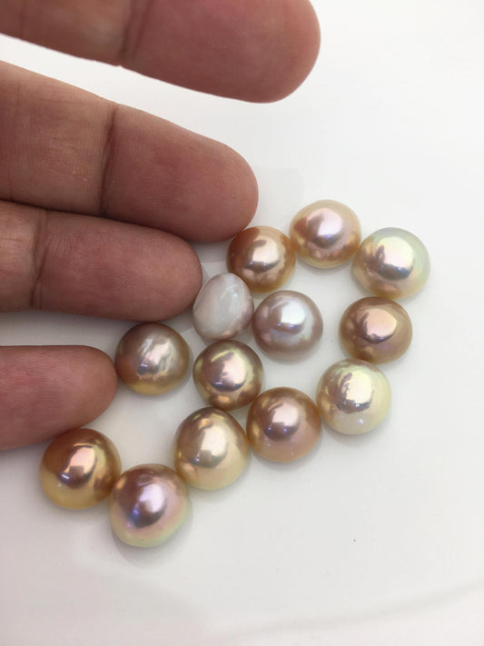 13pcs AAA 12-13mm Baroque Mabe Natural Mix Color Rainbow Freshwater Pearls,no hole,MB-T54
