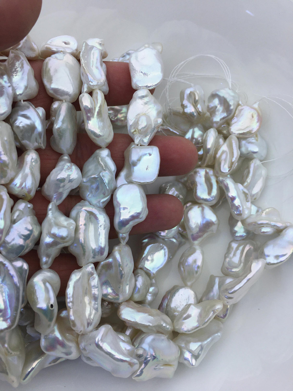 AA+ 14-16mm white twist long keshi Freshwater Pearl, DIY Loose Freshwater Pearl, wholesale price, china wholesale pearl, ZS-200-116