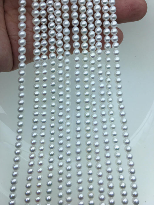 High Luster!AAA 4.5-5mm white round freshwater pearls,4mm seed pearl,white round pearl,pearl wholesale,RP4-3A-2