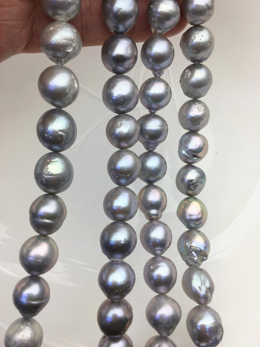 AA 11-13mm big gray baroque drop Edison Freshwater Pearl,ED12-2A-5-78
