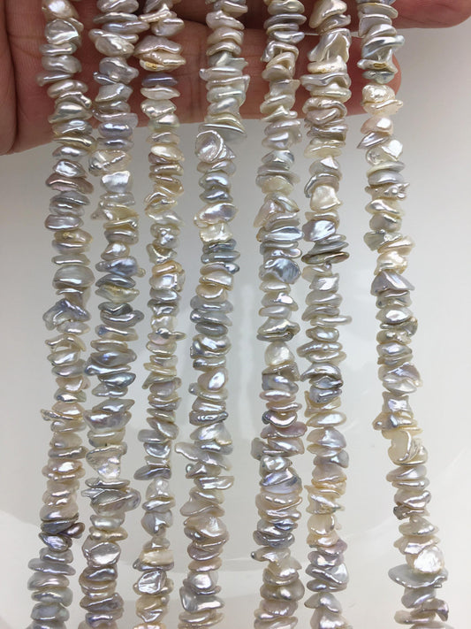 AAA/AA+ 6-7mm White Keshi Freshwater pearls,Center drilled,ZS-128-8