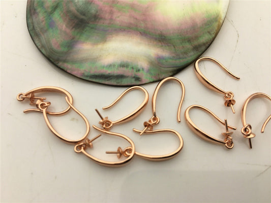 2 pairs Sterling Silver Rose Gold plated dangle hook, for make dangle earrings,DIY,wholesale,ASL-ER-010