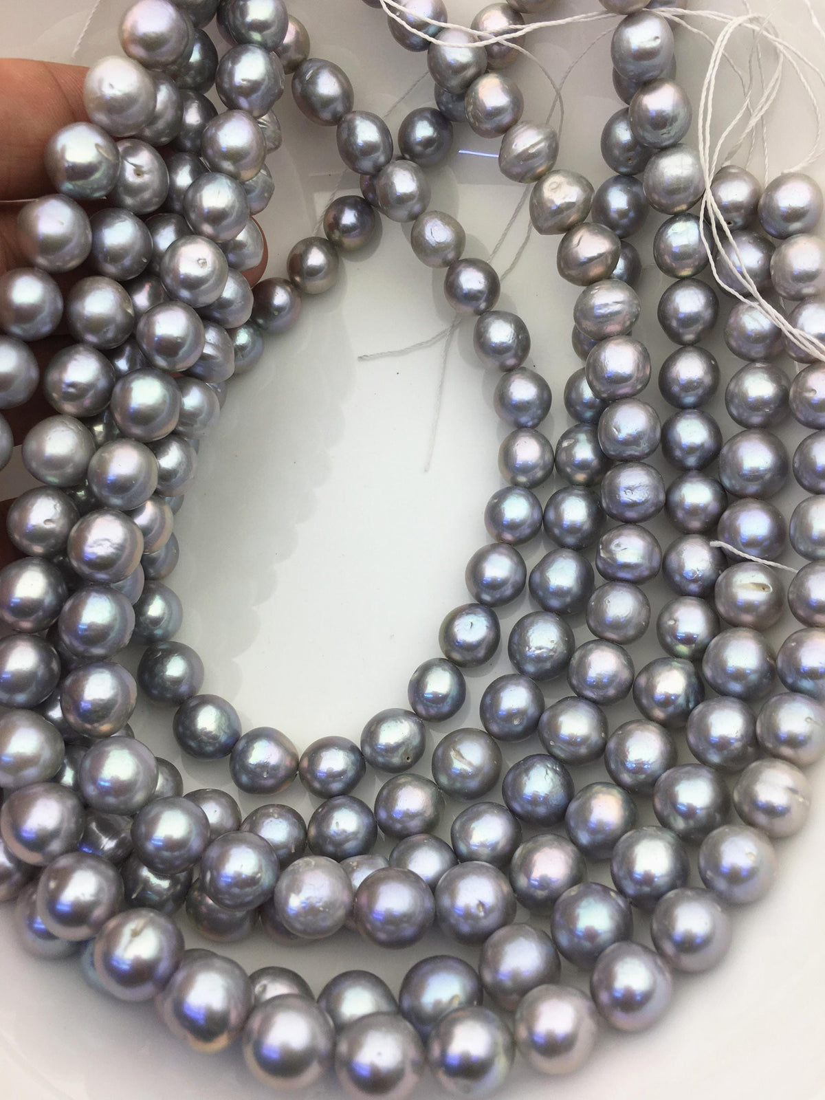 AA+ 10-12mm white oval Edison Freshwater Pearl,ED12-2A-5-4