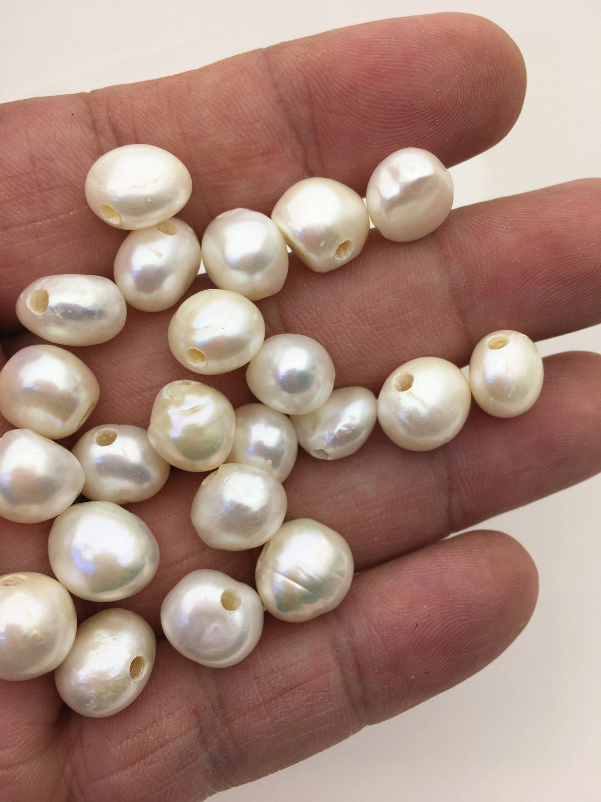30pcs AA 10-11mm white nugget freshwater pearls,2.2mm large hole,cultured freshwater pearl bead string,LM10-T9