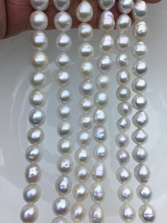 AA+ 8-10mm white baroque drop Edison Freshwater Pearl,ED10-2A-2-46