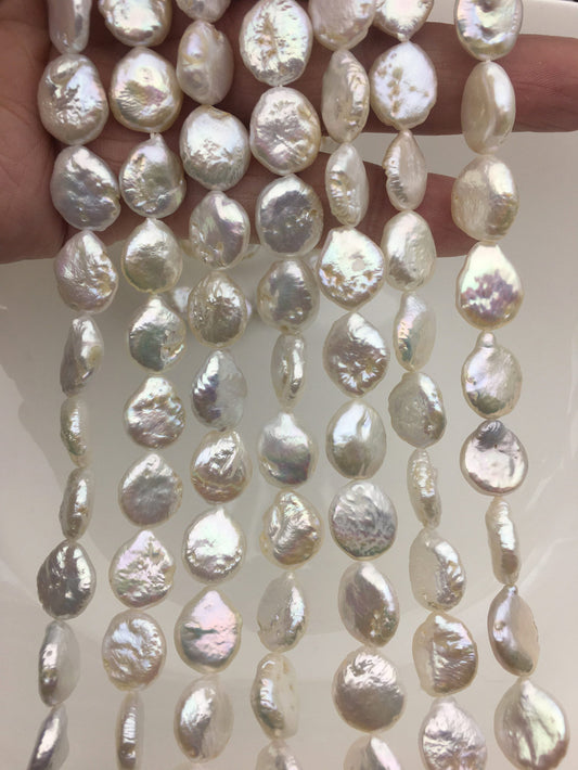 AA 11-12.5mm White Drop Coin freshwater pearls,COIN12-2A-2-21