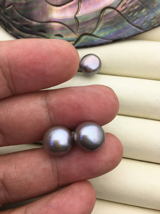 AAA 11-11.5mm big gray baroque pearl stud earrings,sterling silver stud earrings,SE1-004