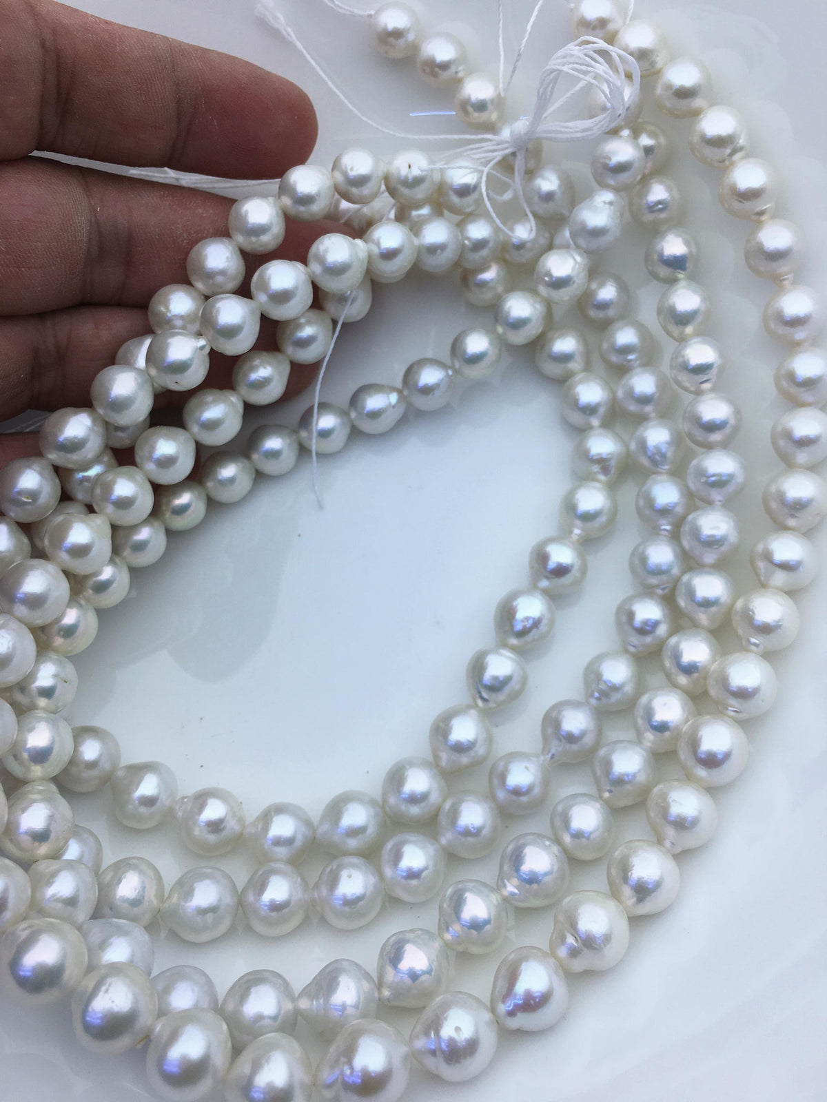 AA+ 9-11mm white short teardrop freshwater pearls, Christmas, for pearl necklace, LR10-T6
