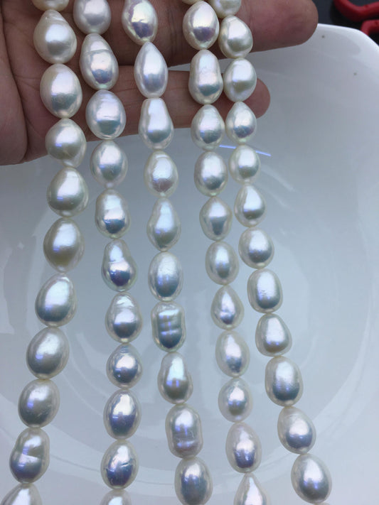 AAA 9-11mm white long rice freshwater pearls,Christmas,Valentine's Day gift,for pearl necklace,Love,Happiness,LR10-T13