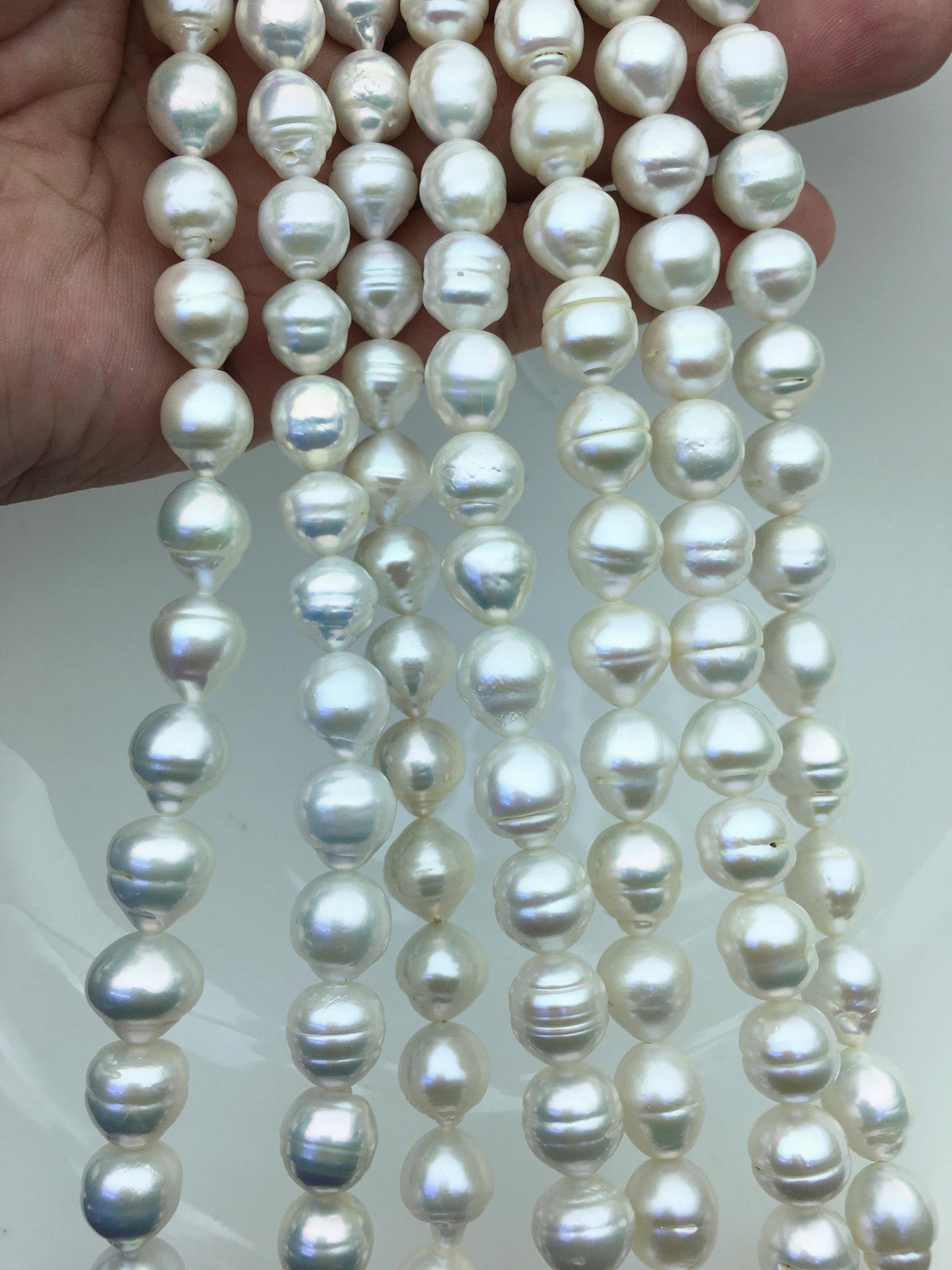 AA+ 9-11mm white circle drop Edison Freshwater Pearl,ED12-2A-5-46