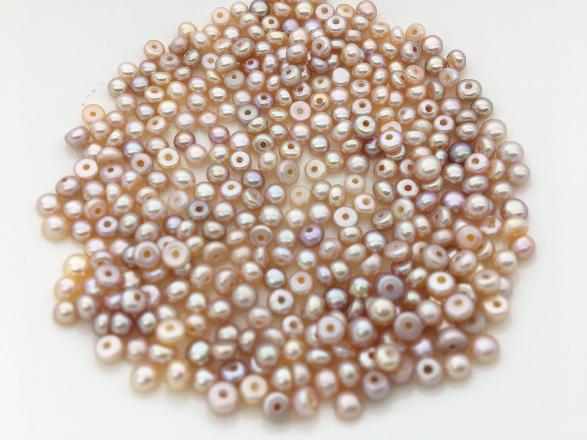 20pcs AAA 3-3.5mm Purple Seed Button freshwater Pearls,half drilled,BTN3-4A-8-3
