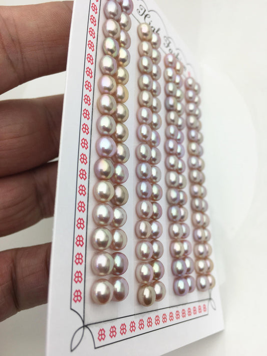 15 pairs AAA 5.5-6mm natural purple rainbow button round freshwater pearl, WHOLESALE, design for earrings, design for stud earrings, BTN5-T11