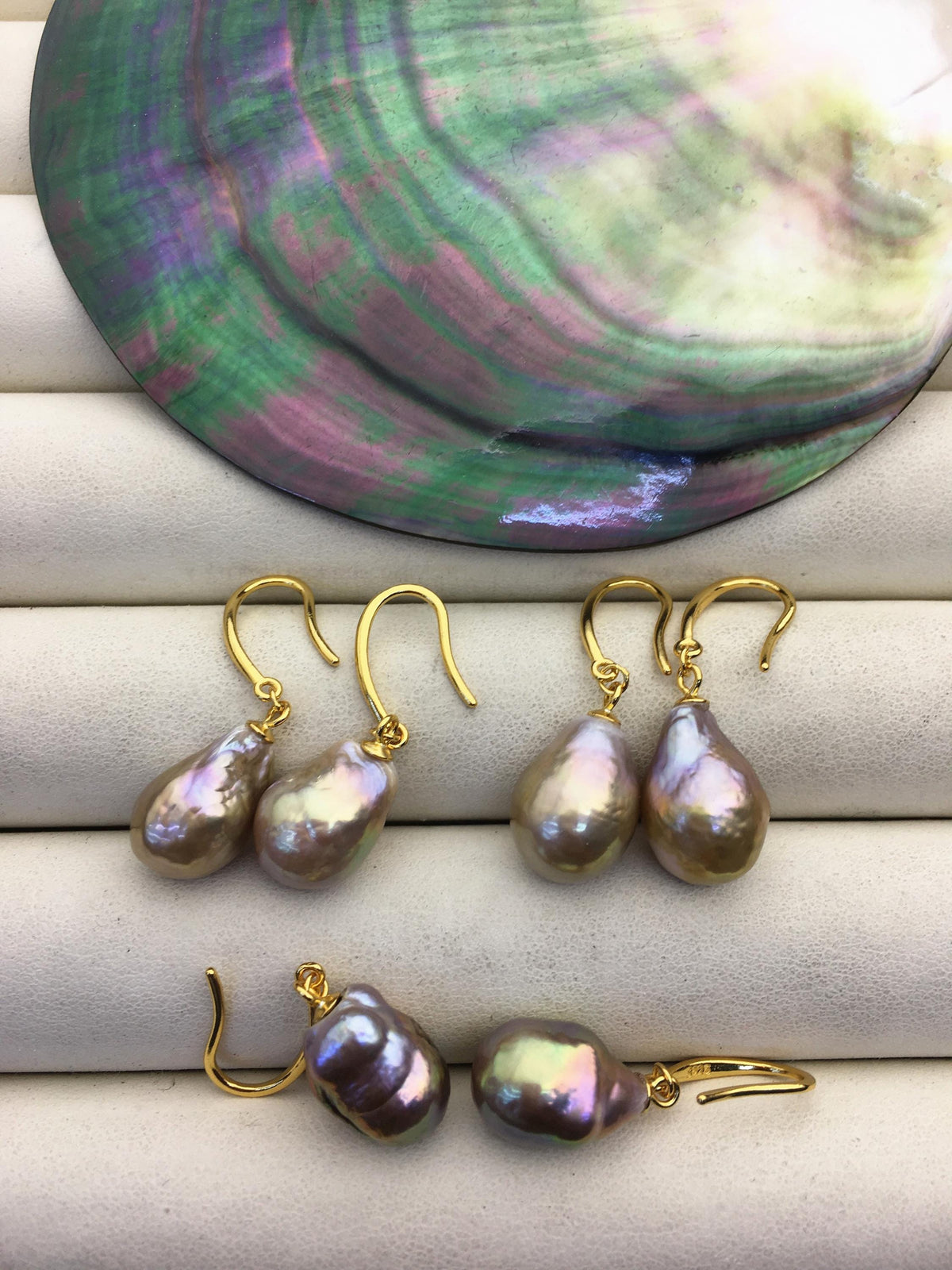 AAA 10-11mm natural color rianbow drop edison pearl dangle earrings, S925 Sterling Silver earrings, wedding pearl earrings, SE3-T9-43