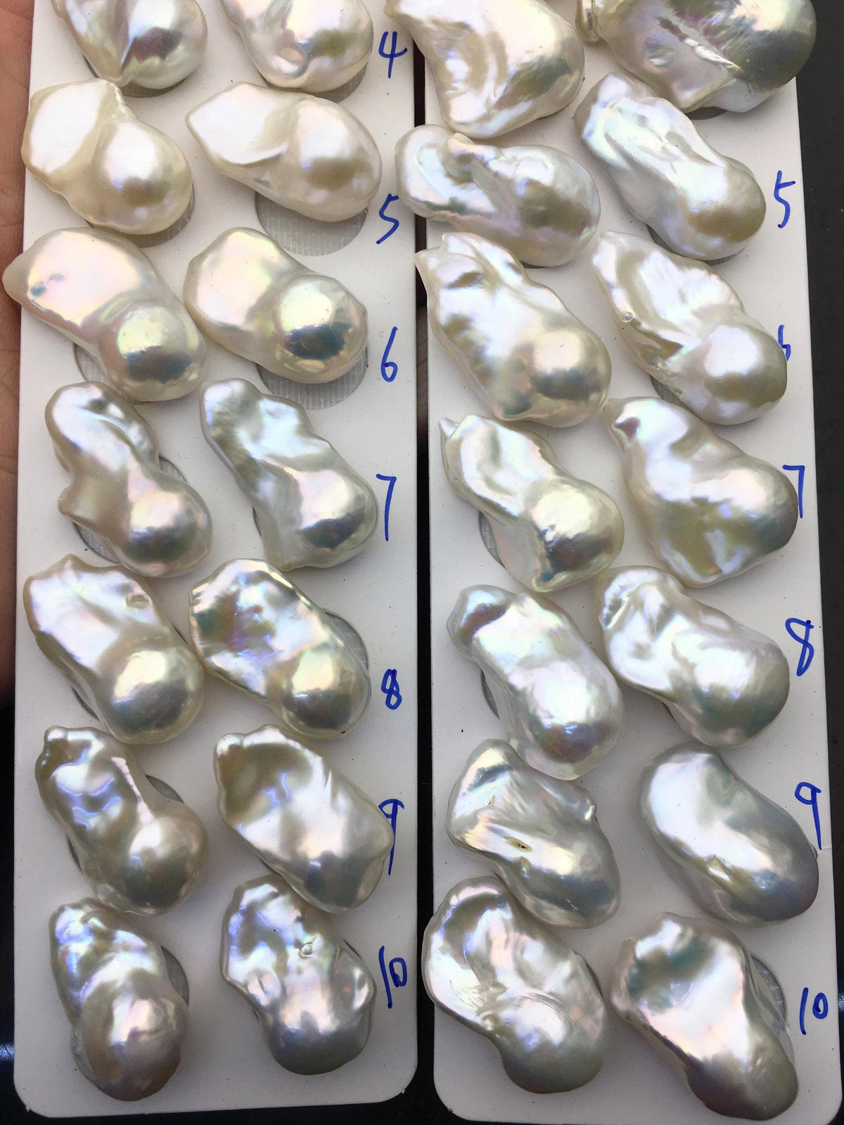 1 pair AAA 14-18x20-28mm White Flame ball Pearl Pairs-0.9mm top half hole-large Baroque freshwater pearl pairs, Fire Ball Pearl, FL15-3A-8-43