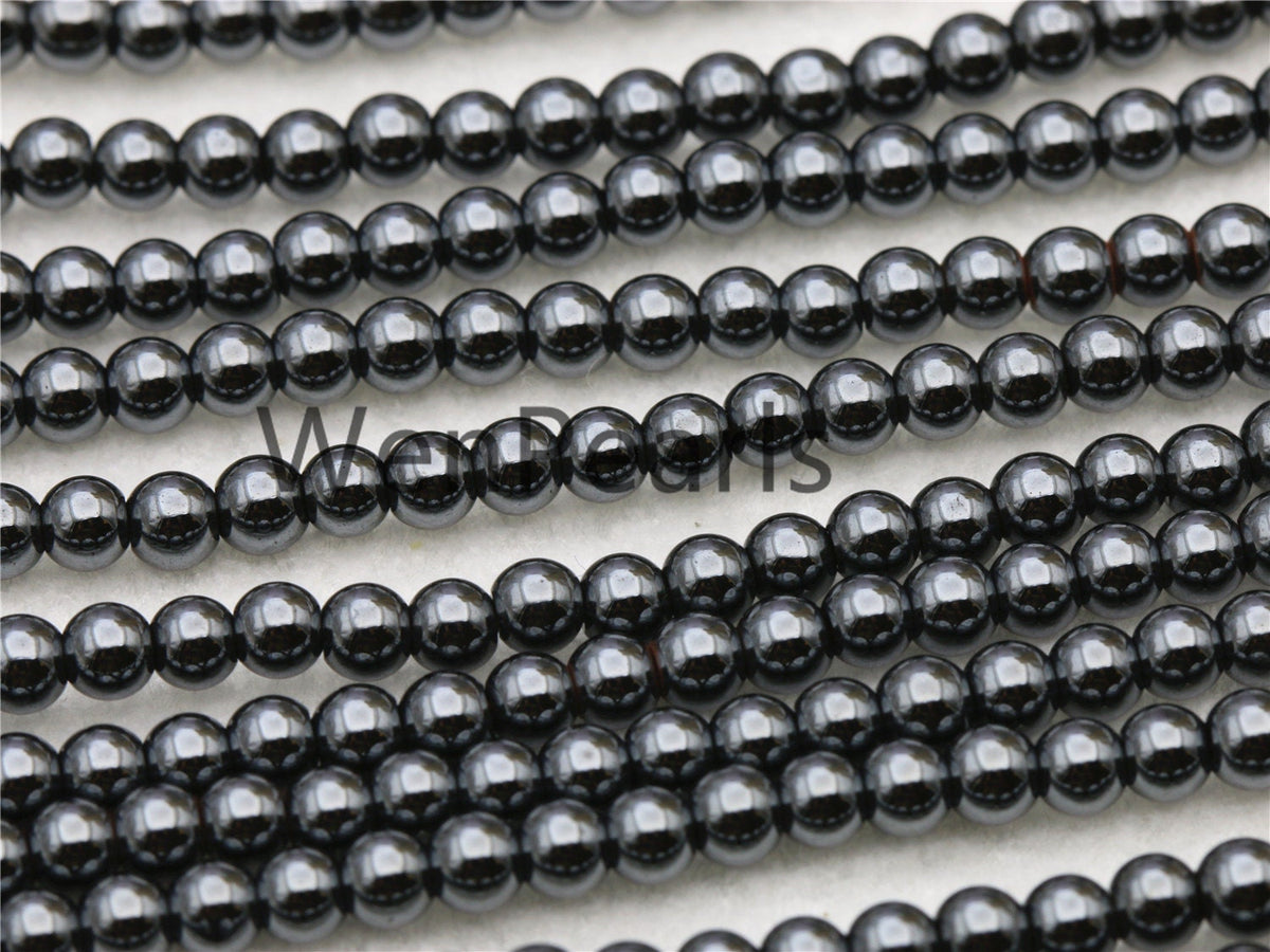 Hematite,3mm Smooth Round,AAA, 135 beads,15.5 inches,G50-R3-006