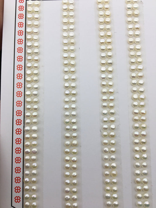 40% OFF 10 pairs AAA+ 2.5-3mm Seed Button freshwater Pearls,0.7mm half hole,white color pearl for ring,BTN2-T1