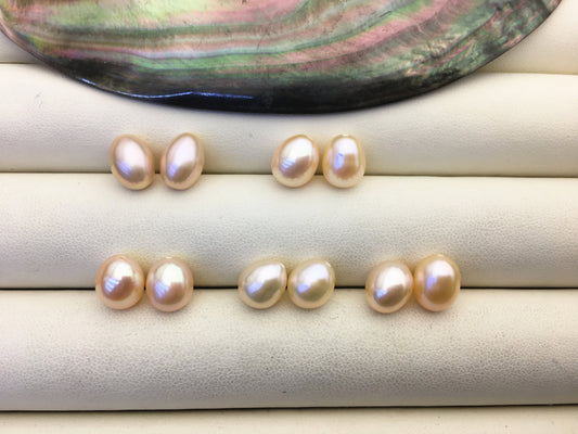 5 pairs AAA 7.5-8mm pink orange rice freshwater pearls,LR8-3A-8