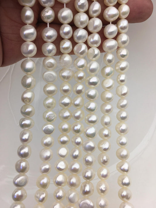 AAA 7.3-8.4mm white nugget freshwater pearls,irregular pearl,Cultured Pearl Beads,Loose Pearls Bulk Supplies,LM8-3A-10