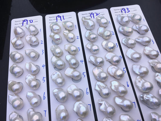 AAA 13-15x18-22mm White Flame ball Pearl Pairs - large Baroque freshwater pearl pairs,top half hole,FL15-3A-8-75