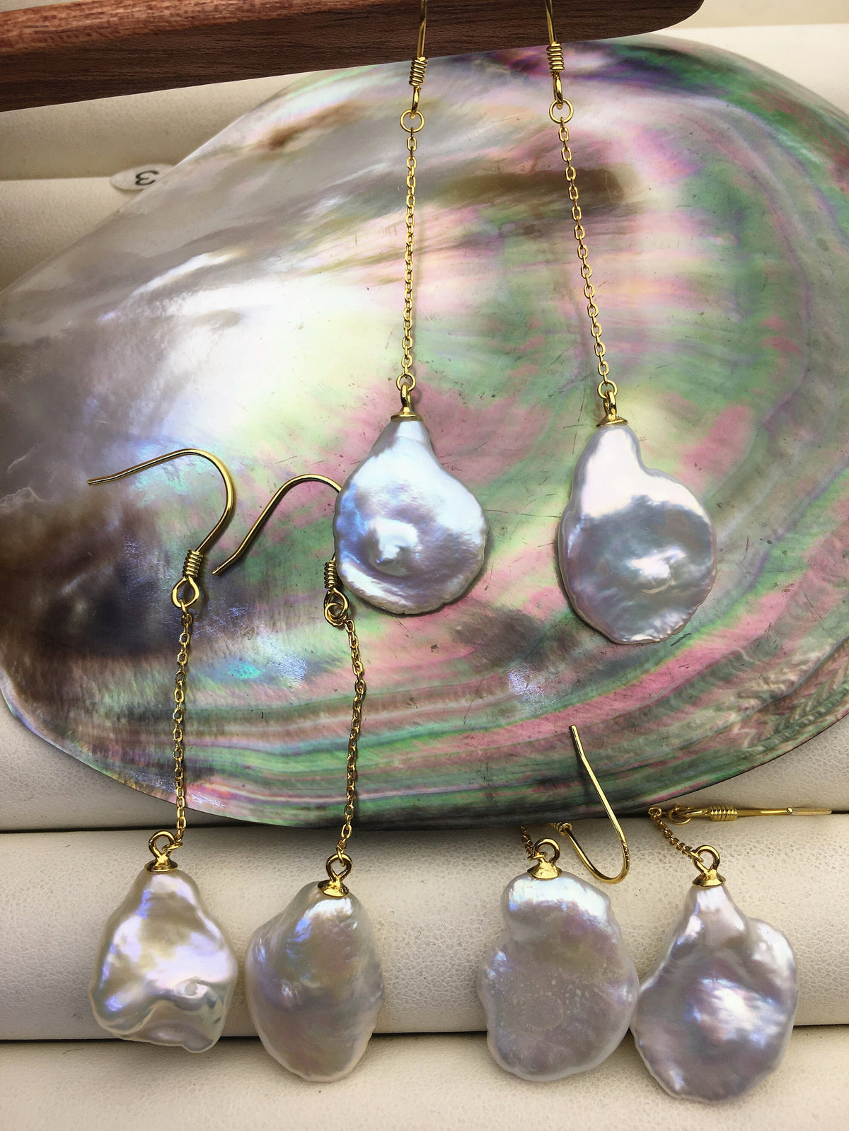 AAA White Keshi pearl Tassels dangle earrings,S925 Sterling Silver pearl earrings,pearl for women,SE3-T3