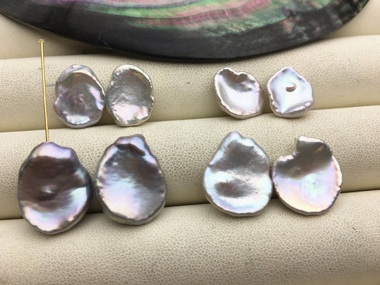 1 pair AAA 11-18mm gray long keshi pearls Pair, for make dangle earrings, baroque pearl, loose pearl beads, very high luster, ZS-127-62-13