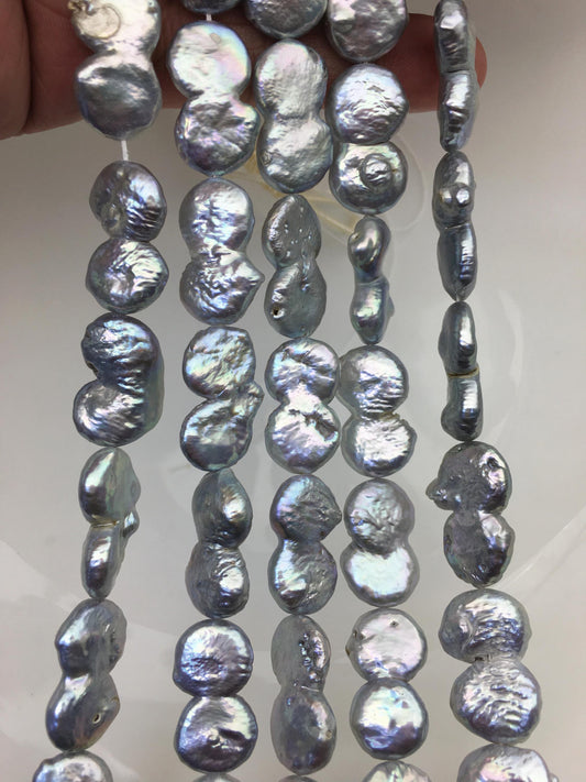 AA 11-13mm Gray Coin freshwater pearls,diy bead,flat round pearl bead,COIN12-T1