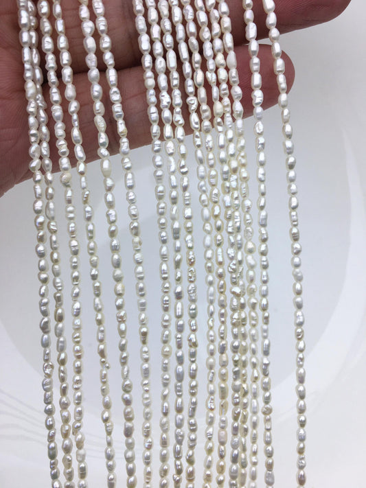 AA 2-2.2mm white tiny nugget seed pearls, irregular nugget freshwater pearl strand, cheap price, pearl factory china, LM2-2A-2