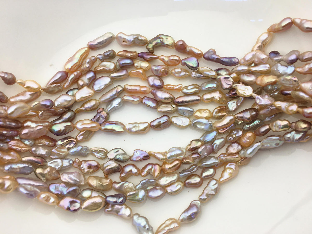 AAA 6-8mm natural pink purple long keshi Freshwater Pearl,DIY Loose Freshwater Pearl,ZS-200-14